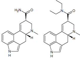 Ergine (left) and LSD (right)